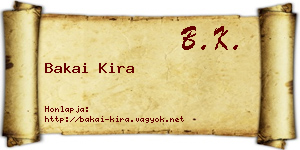 Bakai Kira névjegykártya